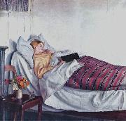Michael Ancher Sick Girl Sweden oil painting artist